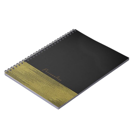 Matte Gold Modern Glam Sequins Chic Elegant Notitieboek (Linkerzijde)