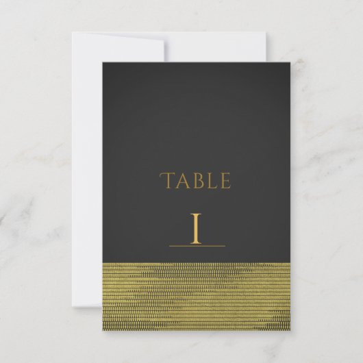Matte Gold Modern Glam Sequins Chic Table Number Kaart (Voorkant)