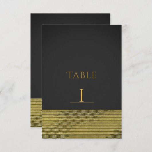 Matte Gold Modern Glam Sequins Chic Table Number Kaart (Voorkant / Achterkant)