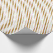 Matte Gold Polka Dots op Wit Cadeaupapier (Hoek)