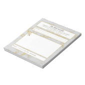 Matte Gold White Grey Marble Doctor Prescription Notitieblok (Linkerzijde)