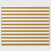 Matte Goud en Witte Streep Cadeaupapier (Vlak)