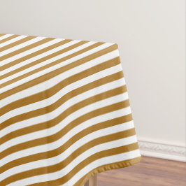 Matte goud en witte streep tafelkleed