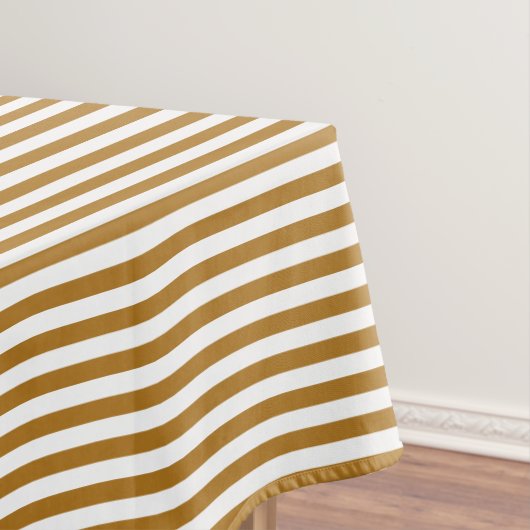 Matte goud en witte streep tafelkleed (Voorbeeld)