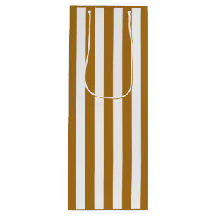 Matte Goud en Witte Streep Wijn Cadeautas