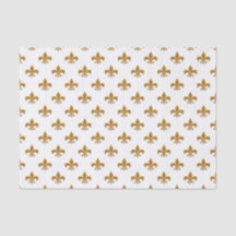 Matte Goud Fleur-de-lis op Wit