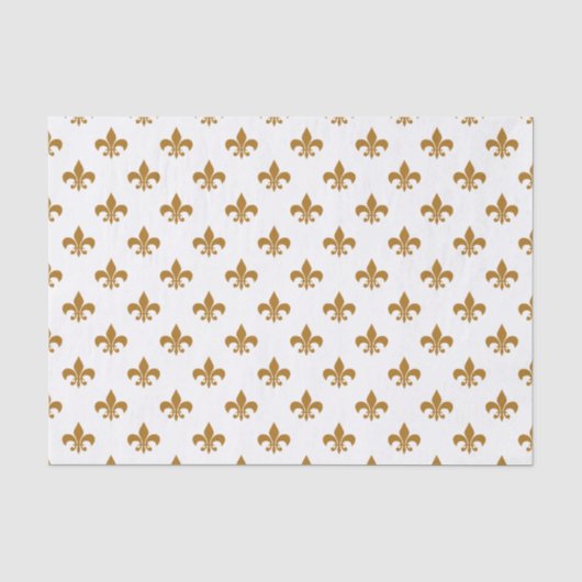 Matte Goud Fleur-de-lis op Wit Tissuepapier (Voorkant)