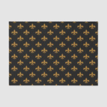 Matte goud Fleur-de-lis op zwart