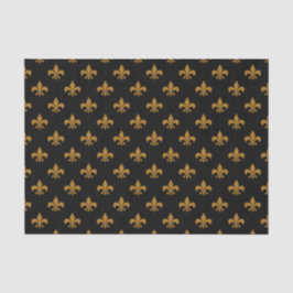 Matte goud Fleur-de-lis op zwart Tissuepapier