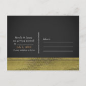 Matte Goud Moderne Glam Sequins Chic Save the Date Aankondigingskaart (Achterkant)