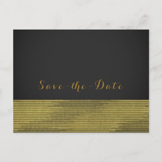 Matte Goud Moderne Glam Sequins Chic Save the Date Aankondigingskaart (Voorkant)