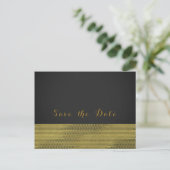 Matte Goud Moderne Glam Sequins Chic Save the Date Aankondigingskaart (Staand voorkant)