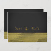 Matte Goud Moderne Glamour Lovertjes Chic Save the Aankondigingskaart (Voorkant / Achterkant)