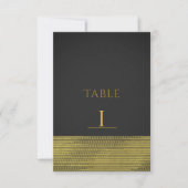 Matte Goud Moderne Glamour Sequins Chic Tafelnumme Kaart (Voorkant)