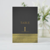 Matte Goud Moderne Glamour Sequins Chic Tafelnumme Kaart (Staand voorkant)