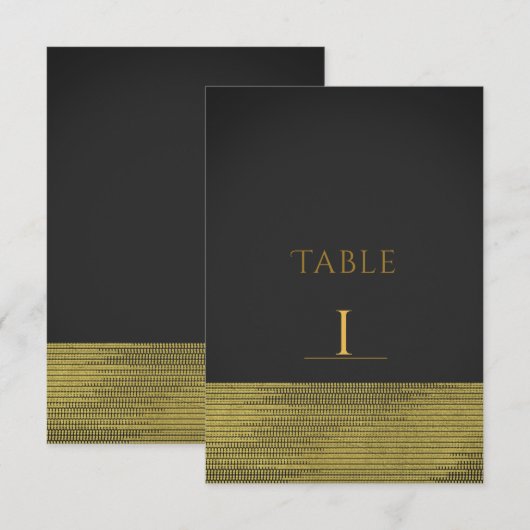 Matte Goud Moderne Glamour Sequins Chic Tafelnumme Kaart (Voorkant / Achterkant)