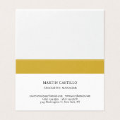 Matte Goud Witte Moderne Professionele Serif Lette Visitekaartje (Buitenkant ongevouwen)