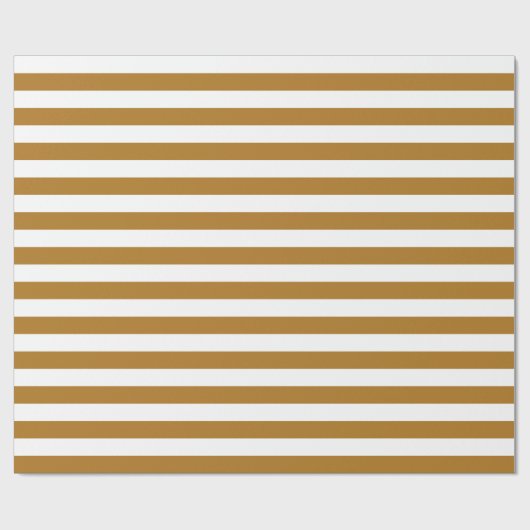 Matte gouden en witte streep cadeaupapier (Vlak)