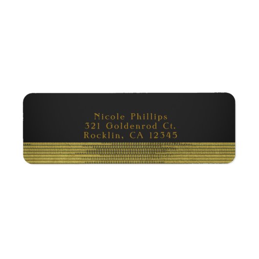 Matte Gouden Moderne Glam Sequins Chic Uitnodiging Etiket (Voorkant)