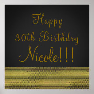 Matte Gouden Moderne Glamour Lovertje Feest Banner Poster