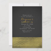 Matte Gouden Moderne Glamour Sequins Feest Uitnodi Kaart (Voorkant)