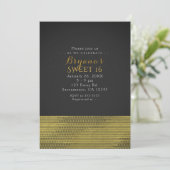 Matte Gouden Moderne Glamour Sequins Feest Uitnodi Kaart (Staand voorkant)
