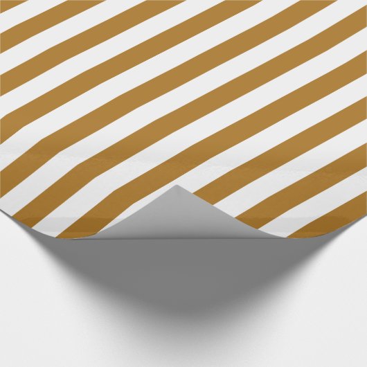 Matte gouden/witte streep cadeaupapier (Hoek)