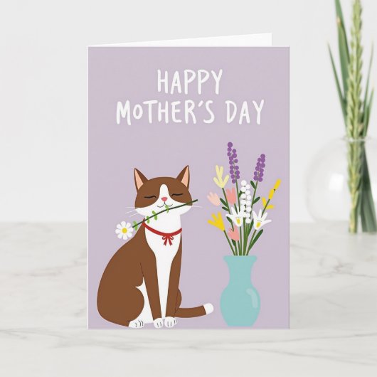 Matte Happy Cat Daisy Kaart (Voorkant)
