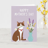 Matte Happy Cat Daisy Kaart (Gele Bloem)