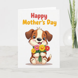 Matte Happy Dog Boeketkaart Kaart