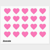Matte Hartsticker in Heet Roze Hart Sticker (Vel)