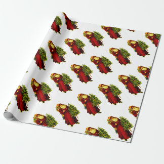 MATTE KERST Inpakpapier met Kerstman