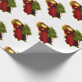 MATTE KERST Inpakpapier met Kerstman (Hoek)