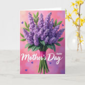 Matte lavendelboeketkaart kaart (Gele Bloem)