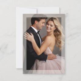 Matte lijst foto bruiloft goudbeige RSVP Kaartje