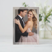 Matte lijst foto bruiloft goudbeige RSVP Kaartje (Staand voorkant)