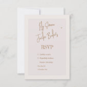 Matte lijst foto bruiloft goudbeige RSVP Kaartje (Achterkant)