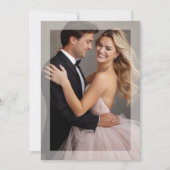 Matte lijst foto trouwdag gouden beige uitnodiging (Voorkant)