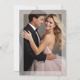 Matte lijst foto trouwdag gouden beige uitnodiging