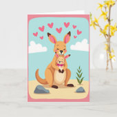 Matte Moeder en Kind Liefde Kaart (Gele Bloem)