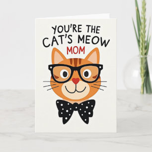 Matte Oranje Katten Miauw Moeder Kaart