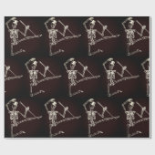 Matte pakpapier, 30 x 6' DANCING SKELETON Cadeaupapier (Vlak)