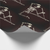 Matte pakpapier, 30 x 6' DANCING SKELETON Cadeaupapier (Hoek)