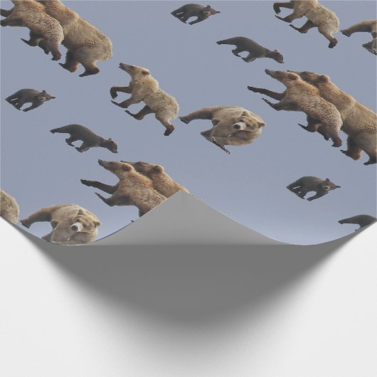Matte pakpapier, 30 x 6 inch met grizzly beren cadeaupapier (Hoek)