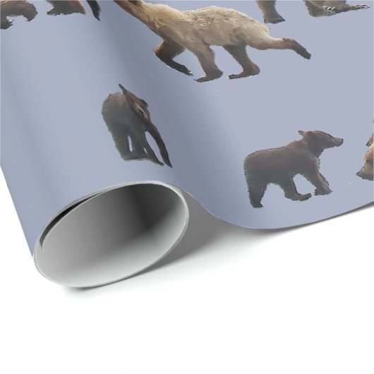 Matte pakpapier, 30 x 6 inch met grizzly beren cadeaupapier (Rol Hoek)