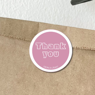 Matte Pink business dank u Ronde Sticker