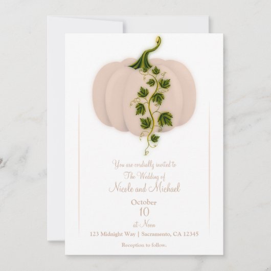 Matte Pink Storybook Fall Wedding Kaart (Voorkant)