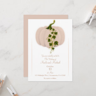 Matte Pink Storybook Fall Wedding Kaart