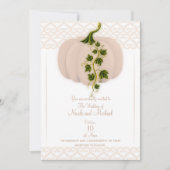 Matte Pink Storybook Hearts Fall Wedding Kaart (Voorkant)