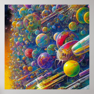 Matte poster over Space Race